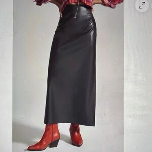 MARE MARE Anthropologie Leather Maxi Skirt side slit